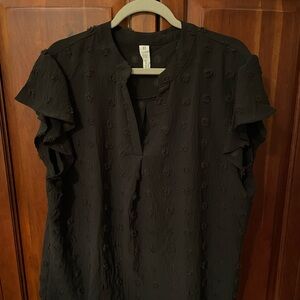 Elegant Black Textured Women's Top